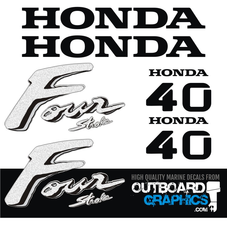 Honda 40 HP motor fuera de borda de cuatro tiempos Decal Sticker Set Kit de reproducción 40HP 