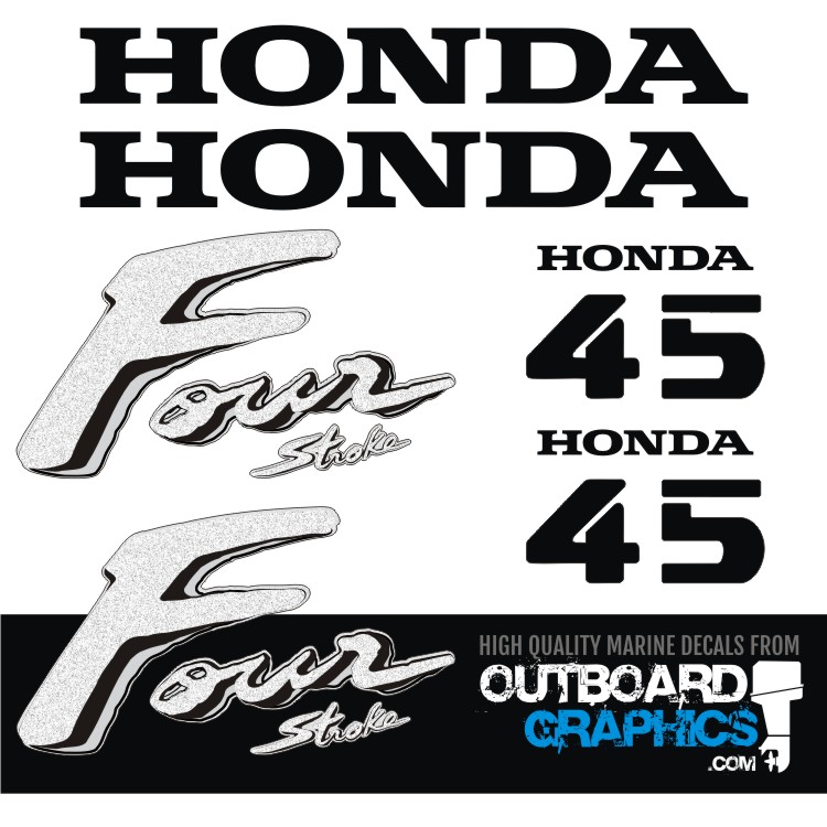 other outputs available Honda 90hp 4 stroke outboard engine decals/sticker kit 