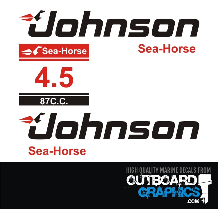 Johnson Outboard boat Sea-Horse decals stickers graphics.